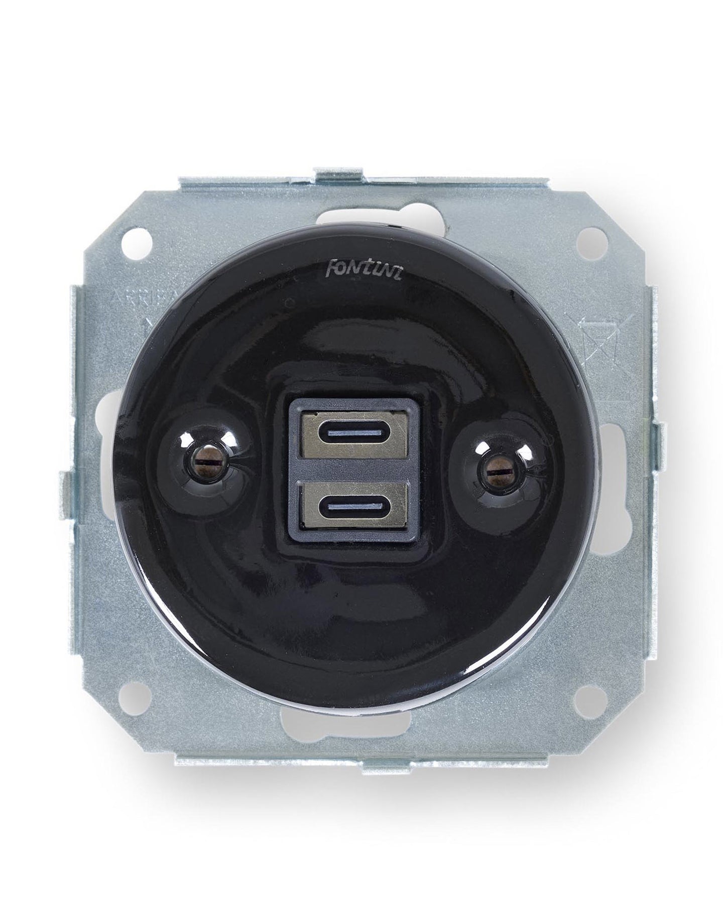 Insert black porcelain - USB-C outlet Garby Colonial 