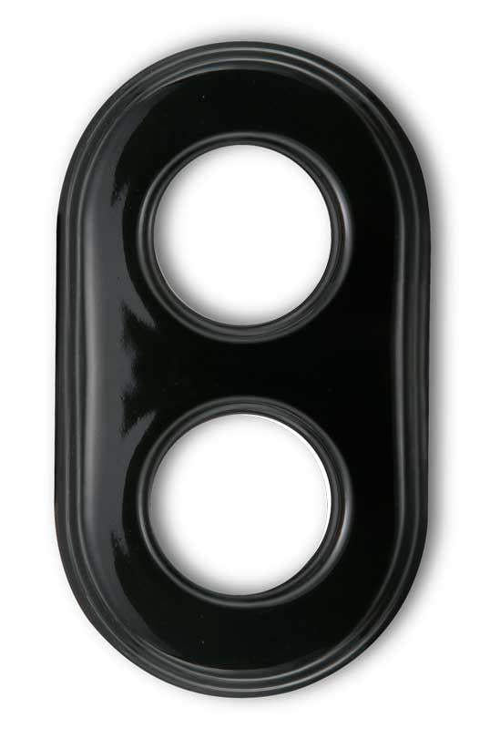 Black porcelain frame - 2 holes Garby Colonial