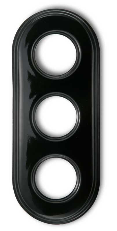 Black porcelain frame - 3 holes Garby Colonial