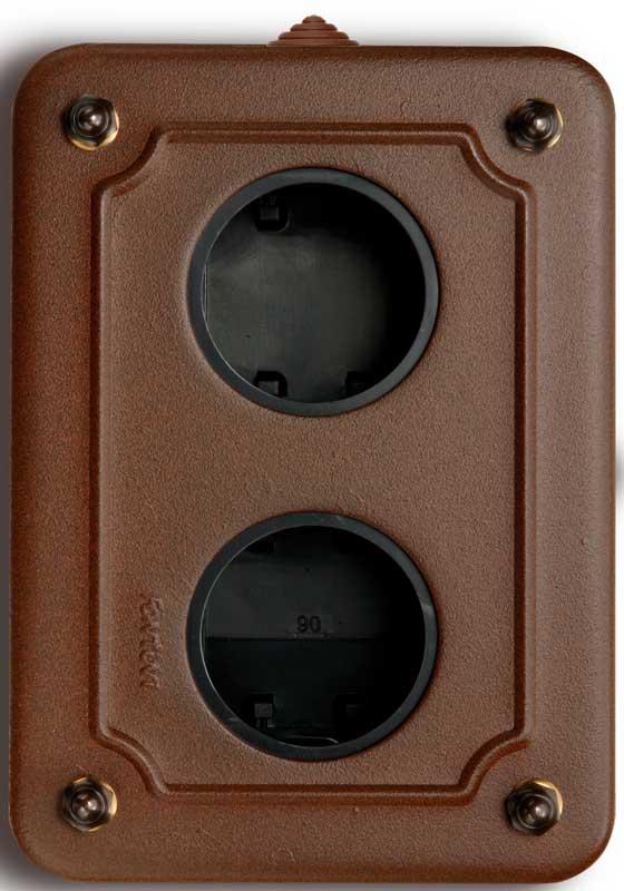 Metal box for surface mounting - Aged Metal vertical