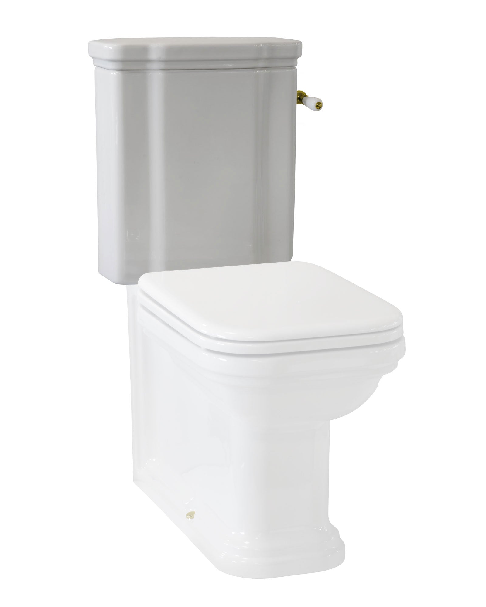 WC-cistern Art Deco - För golvstående med vred på sidan, brons image