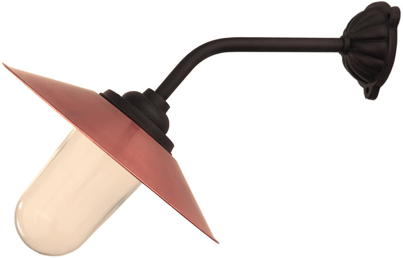 Outdoor Light - Fixed 45° Light - Straight, Short Mount Arm - Copper Shade