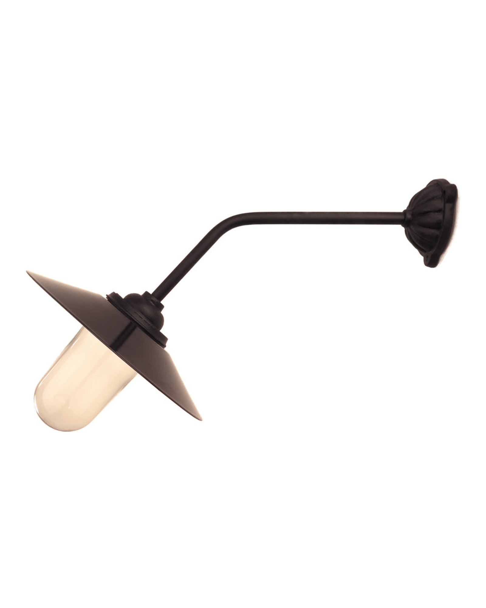 Lámpara para exteriores - Lámpara de establo 45° recta larga, pantalla negra image