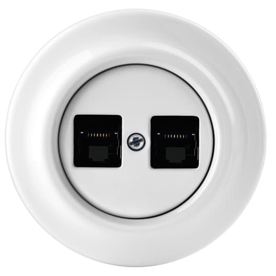 Data Outlet 2xRJ45 WhitePorcelain - ABB Decento