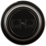 Data Outlet 2xRJ45 Black Porcelain - ABB Decento thumbnail image