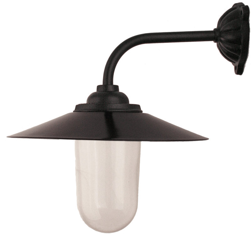 Outdoor Light - Fixed 90° Light -Short Mount Arm - Black Shade