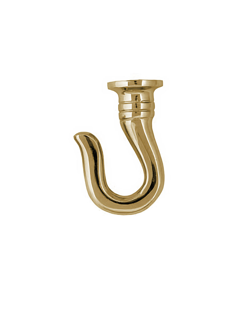 Large ceiling hook - brass - without screw