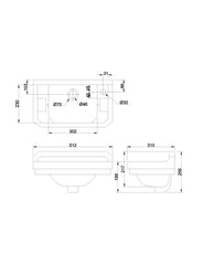Lavabo Burlington Edwardian 51 cm thumbnail image