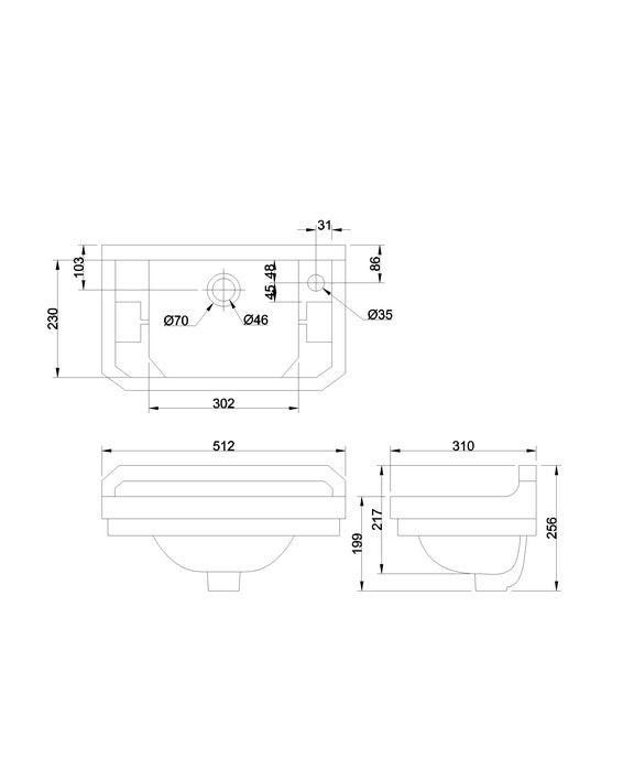 Lavabo Burlington Edwardian 51 cm image