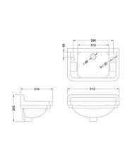 Lavabo Burlington Edwardian 51 cm thumbnail image
