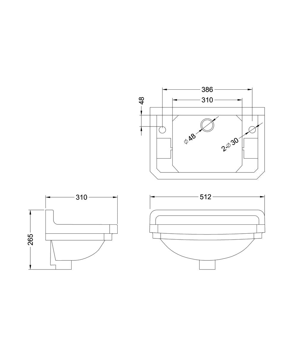 Lavabo Burlington Edwardian 51 cm image
