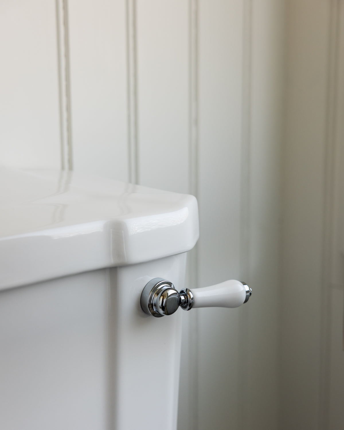 Flush Handle - Burlington, Chrome with White Grip image
