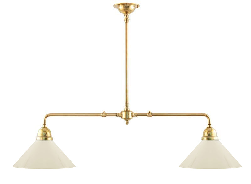 Ceiling Lamp – Double Pendant Billiard Lamp, Off-White Shades