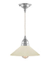 P 0385Q1 Y Sekelskifte Taklampa Bystrom sladdpendel 60 fornicklad benvit skarm 01