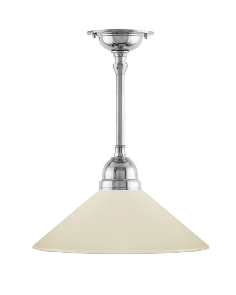 Ceiling Lamp – Byström Pendant 60, Nickel-Plated with Off-White Shade