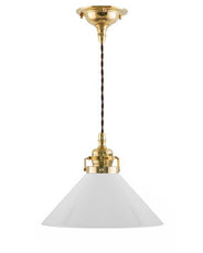 Loftlampe – Skomagerledning, høj hvid skærm 25 cm thumbnail image