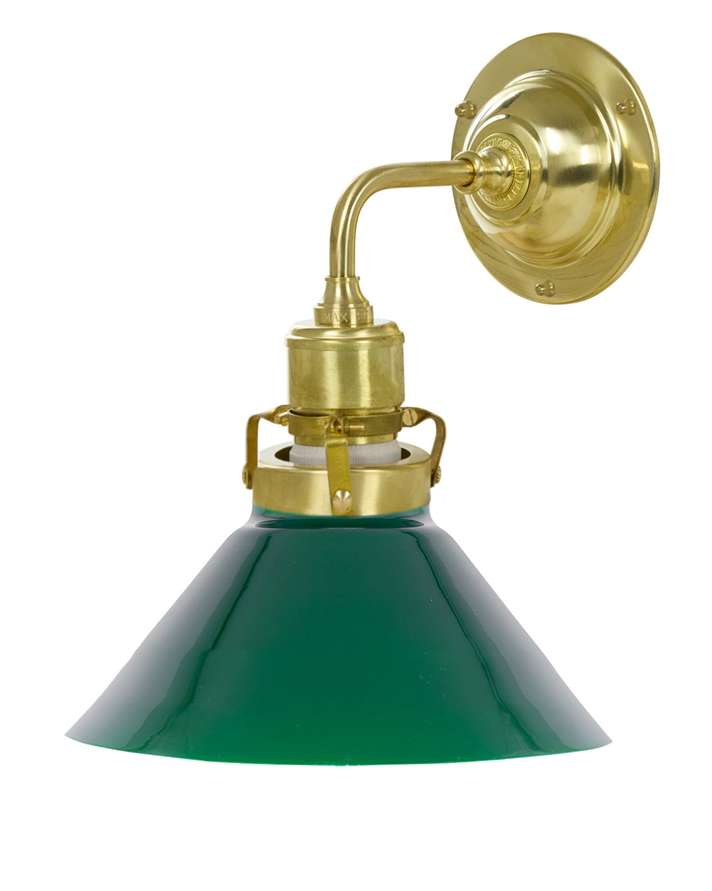 Vegglampe - Lillienstedt messing, liten grønn skomakerkjerm 