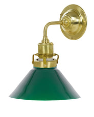 Vegglampe - Lillienstedt messing, liten grønn skomakerkjerm  thumbnail image