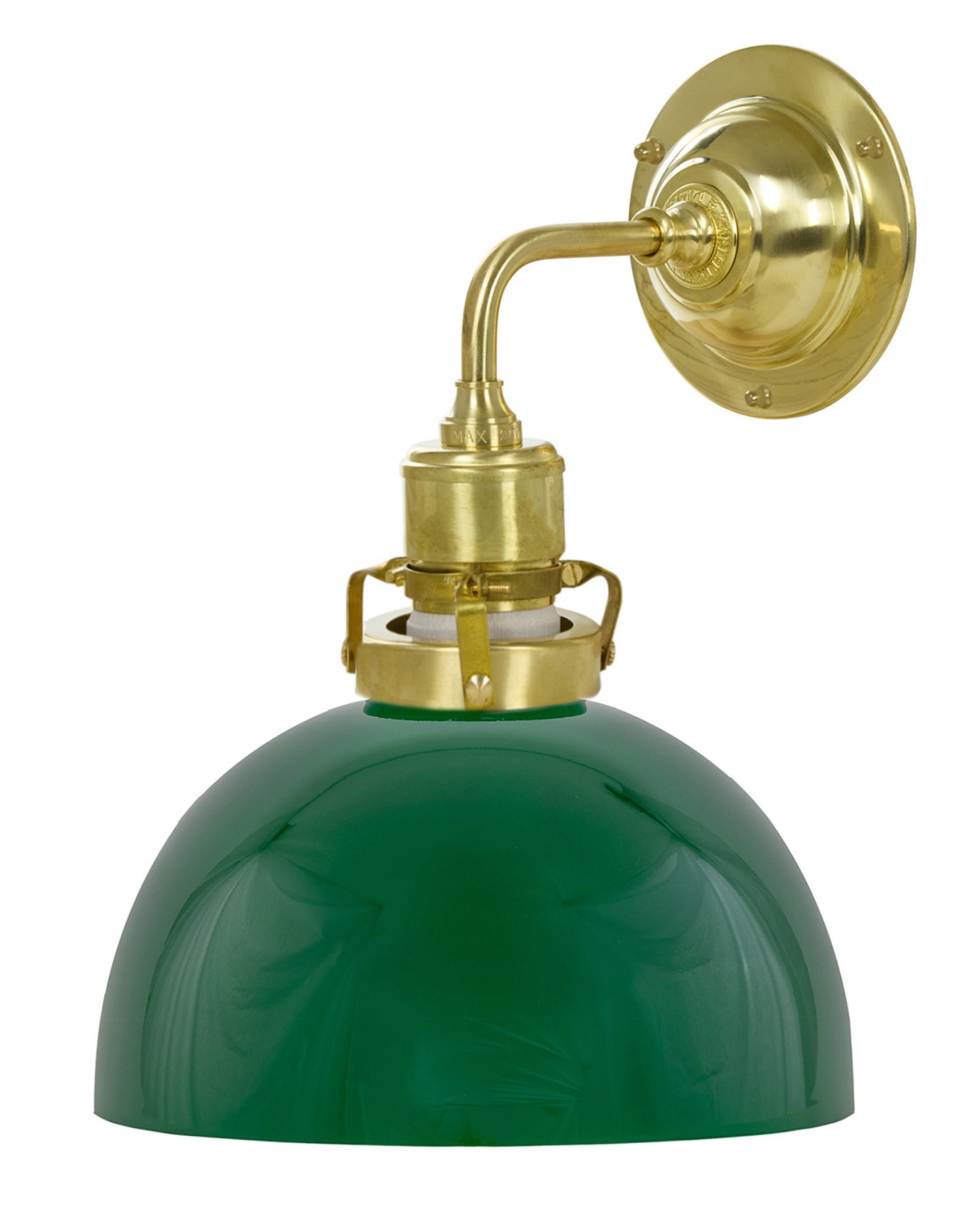 Vegglampe - Lillienstedt messing, grønn halvsfær 