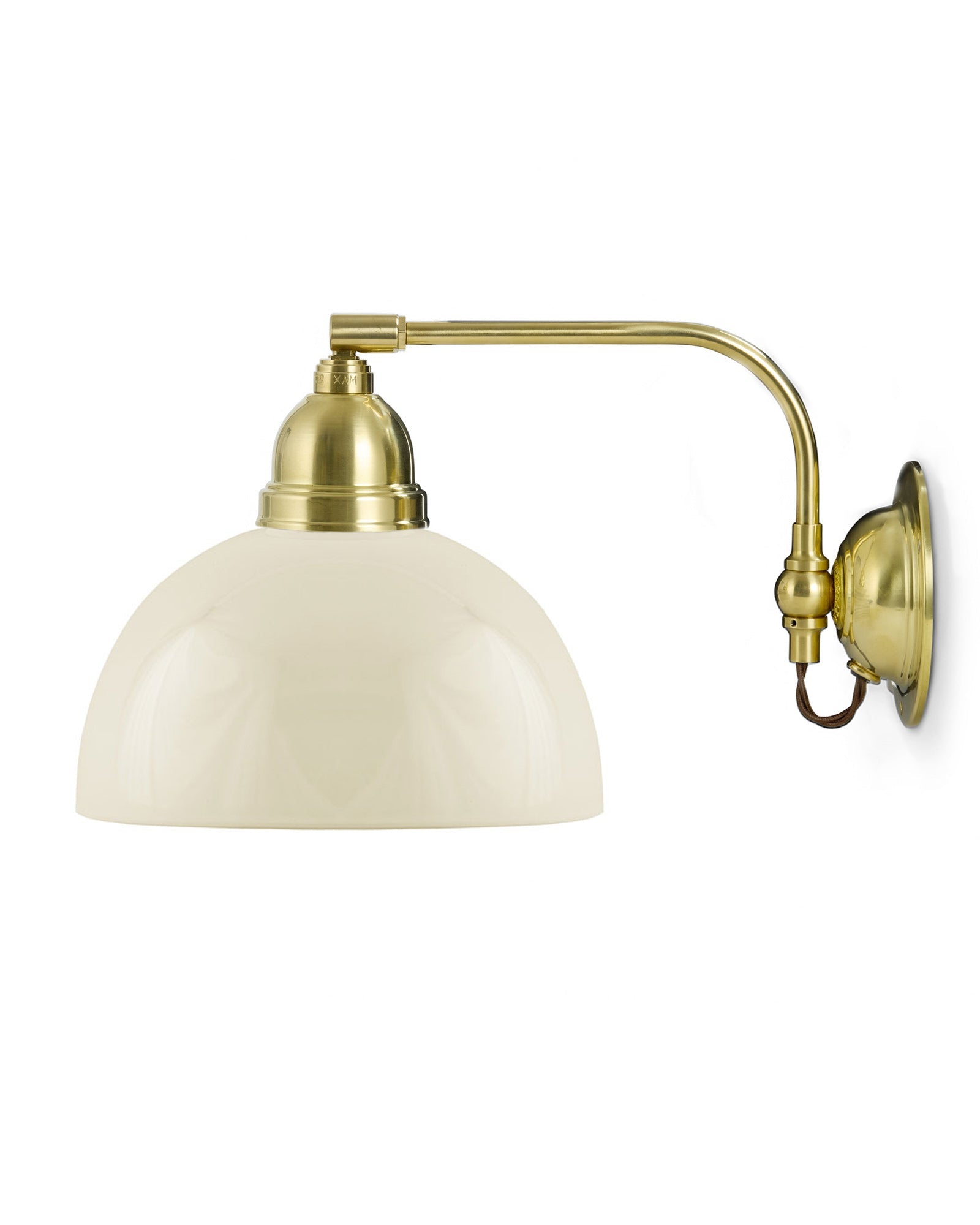 Wall Lamp - Gripenberg Brass, Off-White Hemisphere, Brown image
