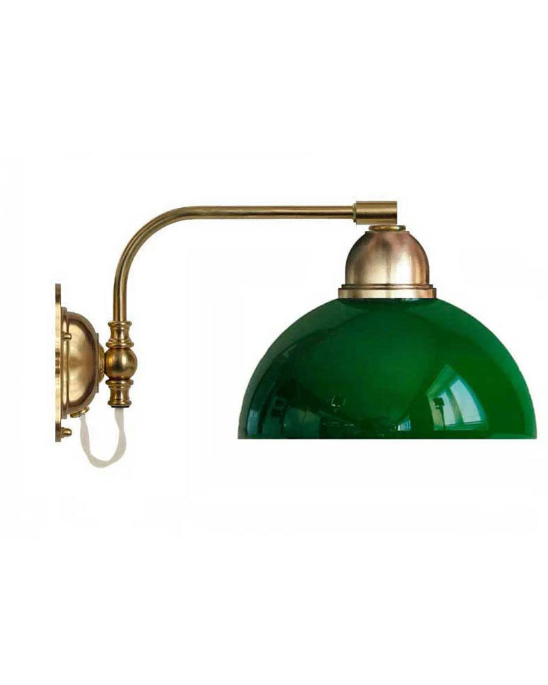 Applique murale - Gripenberg laiton, demi-sphère verte, blanc