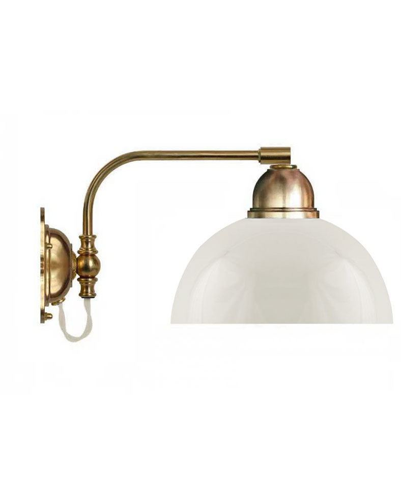 Applique murale - Gripenberg laiton, demi-sphère blanc cassé, blanc