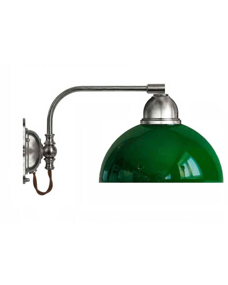 Applique murale - Gripenberg nickelé, demi-sphère verte, marron