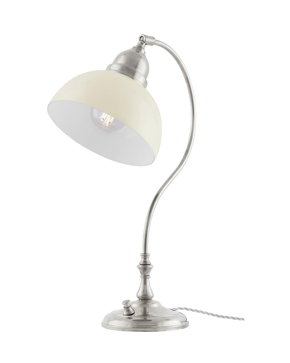Table Lamp – Lagerlöf Nickel-Plated with Off-White Shade