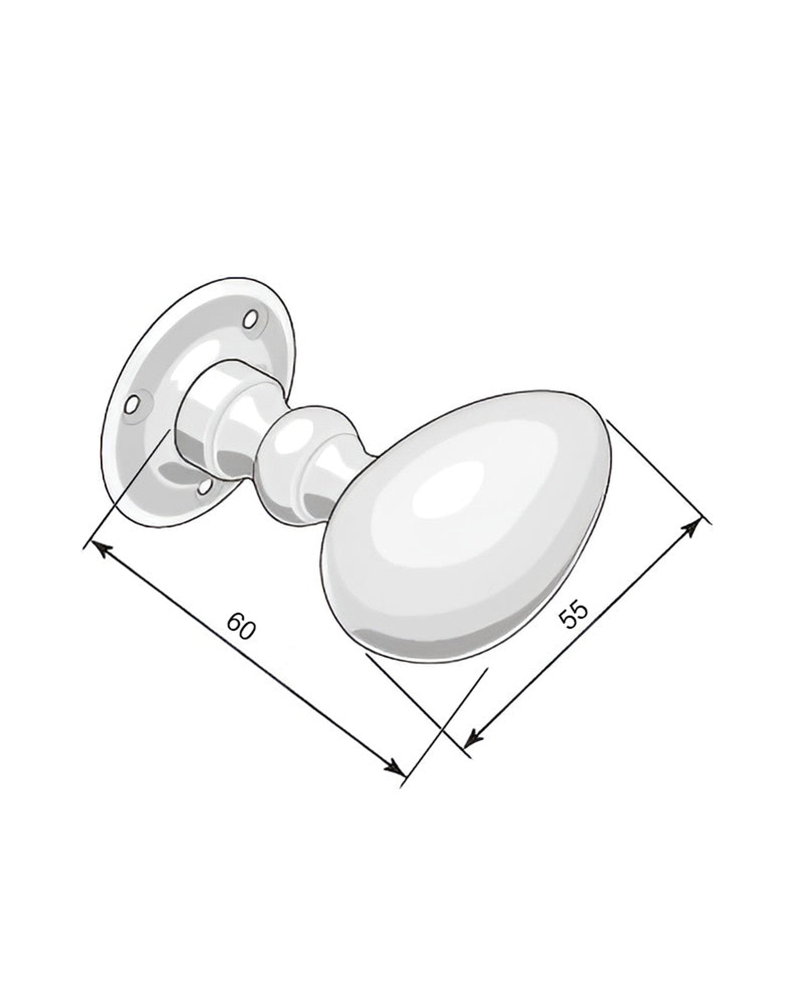 Bouton de porte - ovale en laiton image