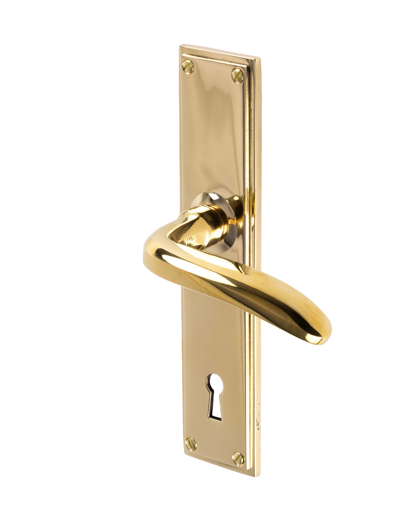 Door Handle - Sand-Cast Long Plate Brass