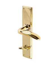 Dörrhandtag - WC-vred sandgjuten långskylt mässing thumbnail image