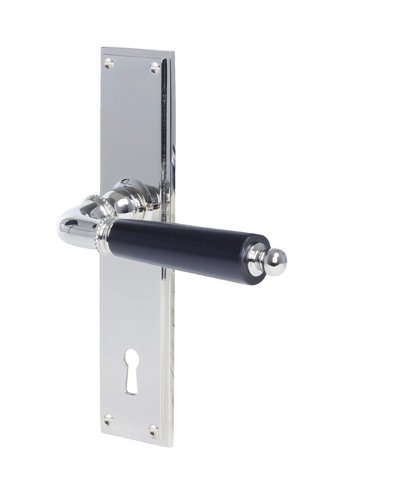 Manilla para puerta - Næsman N.º 195, placa larga fundida en arena, níquel image