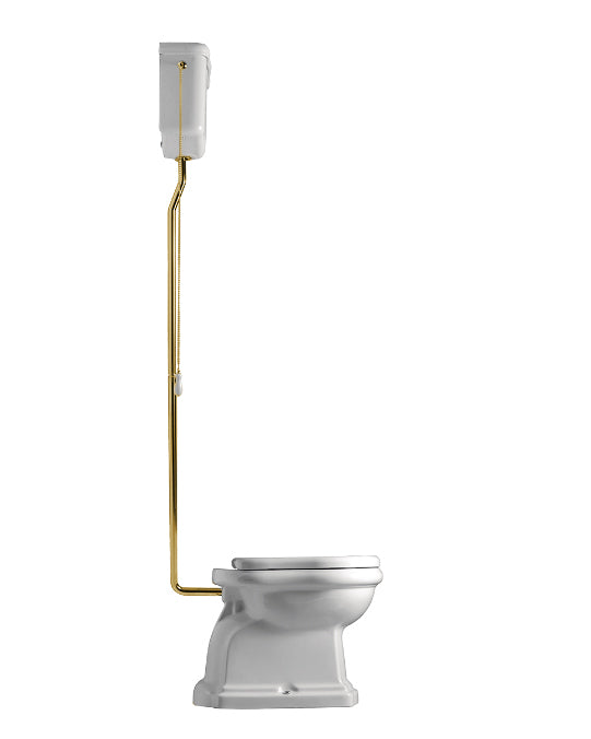 WC - Camden High-Level Toilet Lacquered brass, Wall-Mounted Cistern & Seat