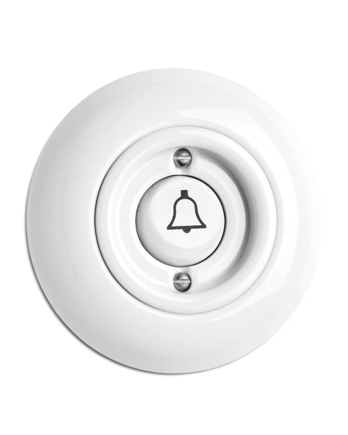 Round Porcelain Light Switch - Doorbell Button
