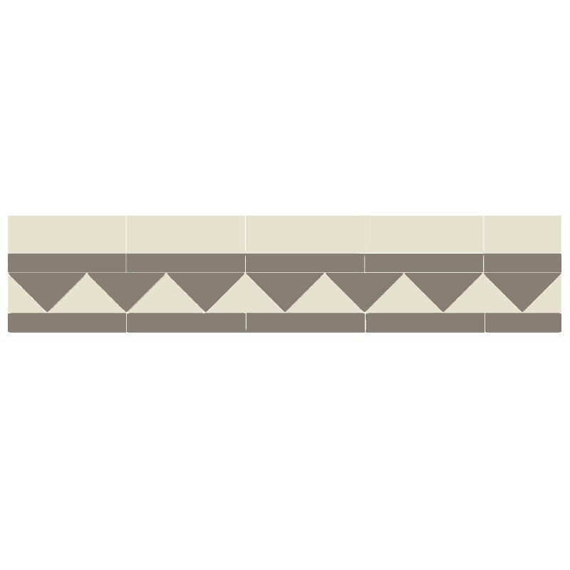 Tile Border - 150 mm (5.9 In.) - Grey/Off-White