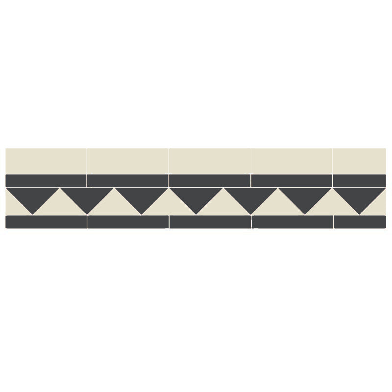 Tile Border - 150 mm (5.9 In.) - Off-White/Black