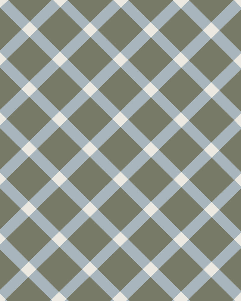 Canterbury - Victorian Floor Tiles - Australian Green VEA/Pale Blue BEP/Super White BAS