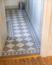 Floor Tile - Checkered 15 x 15 cm (5.91 x 5.91 in.) - Pale Blue / Super White thumbnail image