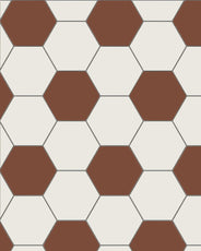 Hexagonklinker - 15x15 cm Vit/Röd - Winckelmans Granitklinker thumbnail image