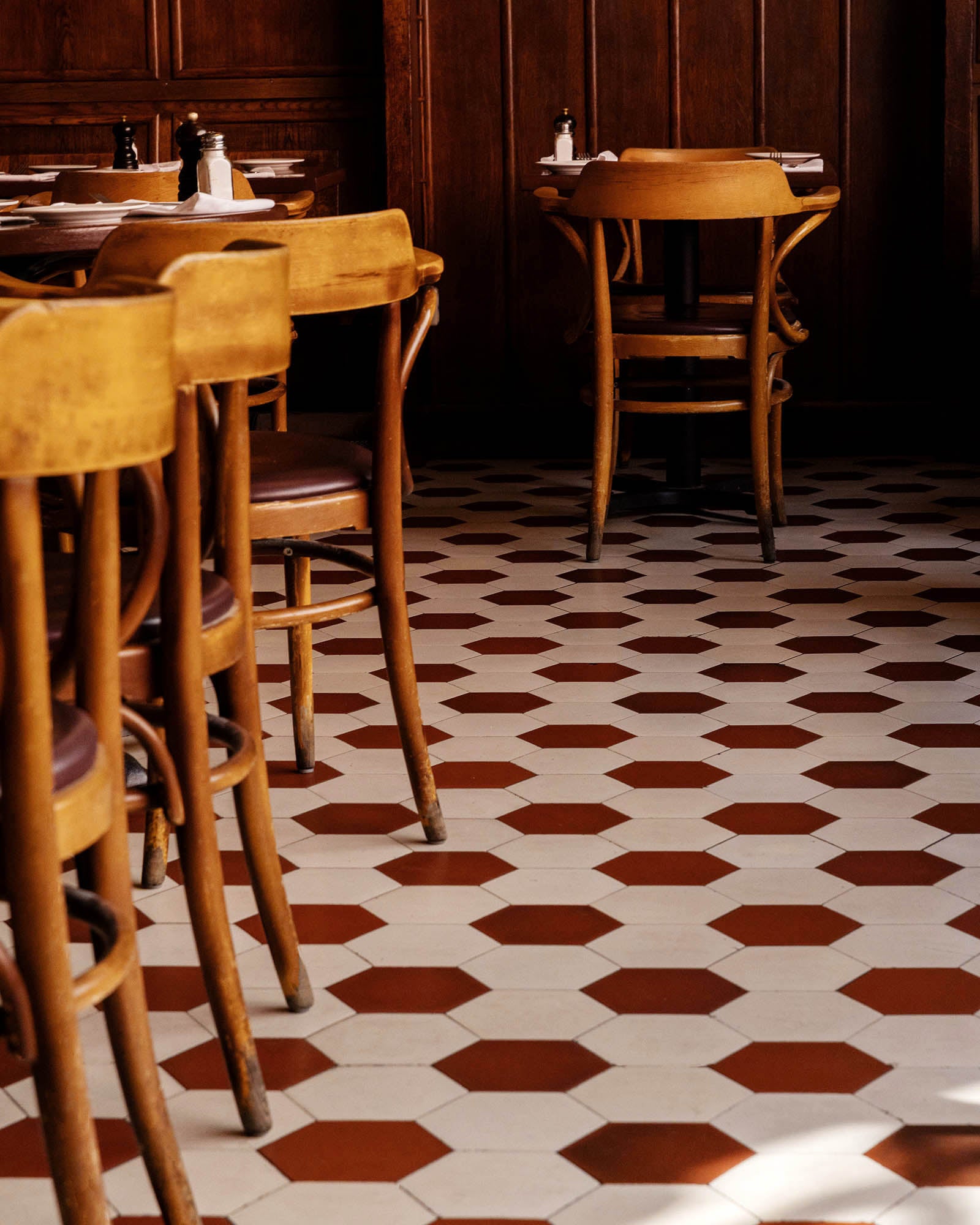 Carrelage hexagonal - 15 x 15 cm Blanc/Rouge - Carrelage en granit Winckelmans image