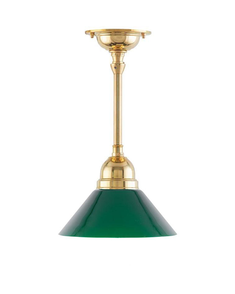 Ceiling Light - Byström 60 - Brass, Small Green Shade