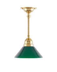 Ceiling Light - Byström 60 - Brass, Small Green Shade thumbnail image