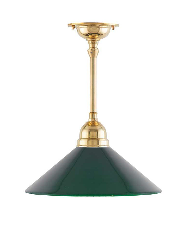 Ceiling Light - Byström 60 - Brass, Green Shade