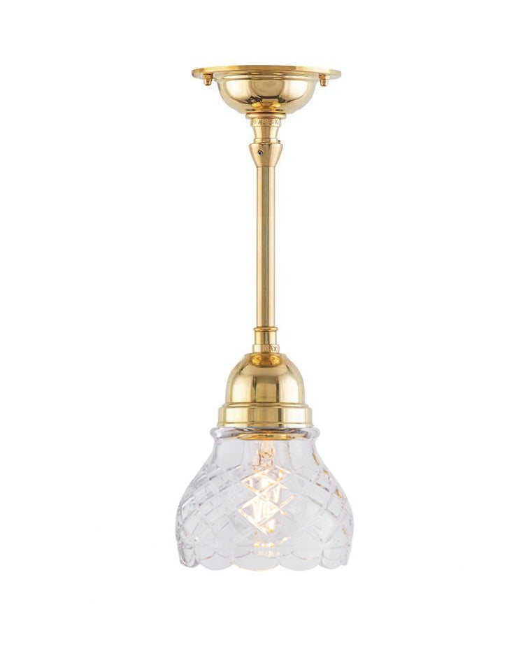 Ceiling Light - Byström 60 - Brass, Clear Glass