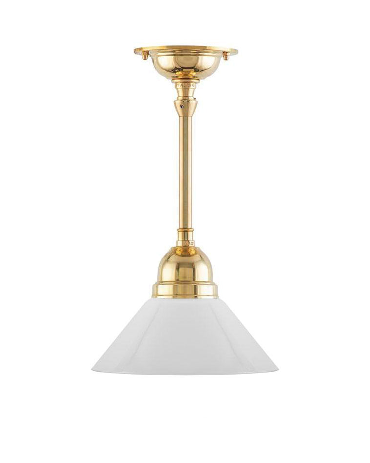 Ceiling Light - Byström 60 - Brass, Small Opal White Shade
