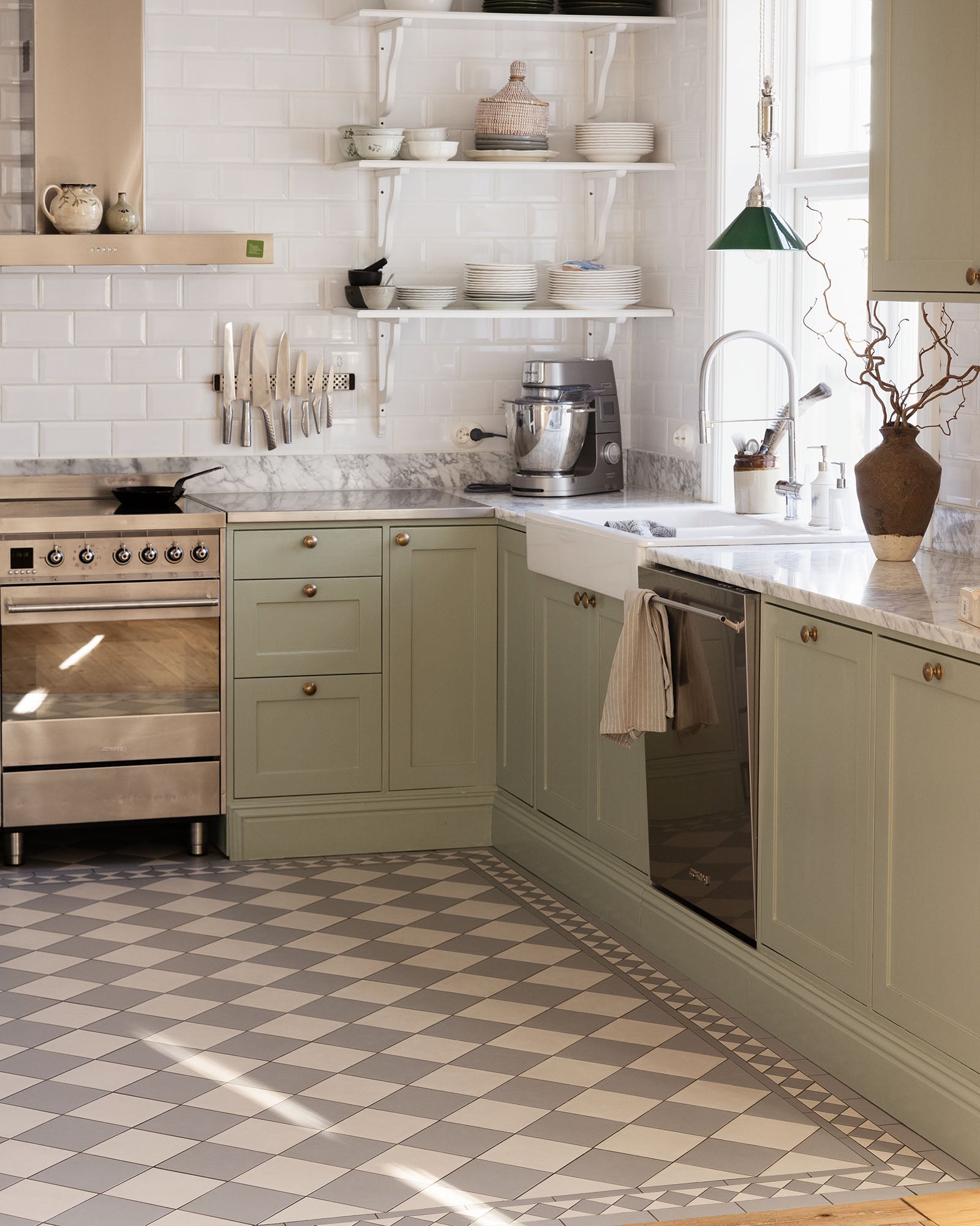 Floor Tile - Checkered 15 x 15 cm (5.91 x 5.91 in.) - Blue / Super White image