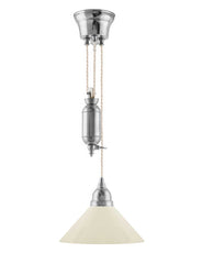Ceiling Lamp – Shoemaker Pulley Nickel-Plated Off-White Shade 25 cm thumbnail image