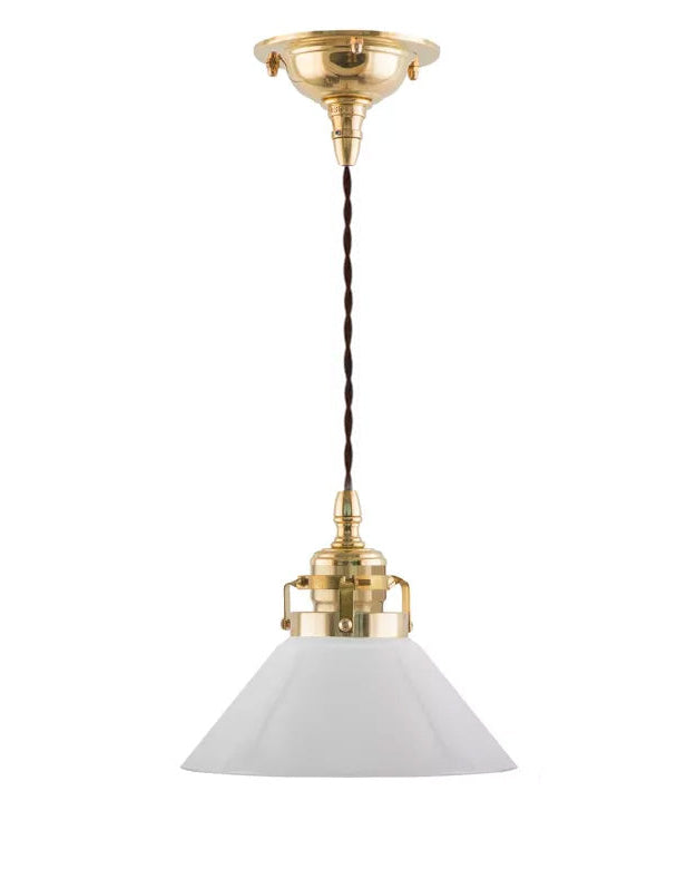 Ceiling Light - Cobbler Pendant small white shade 15 cm