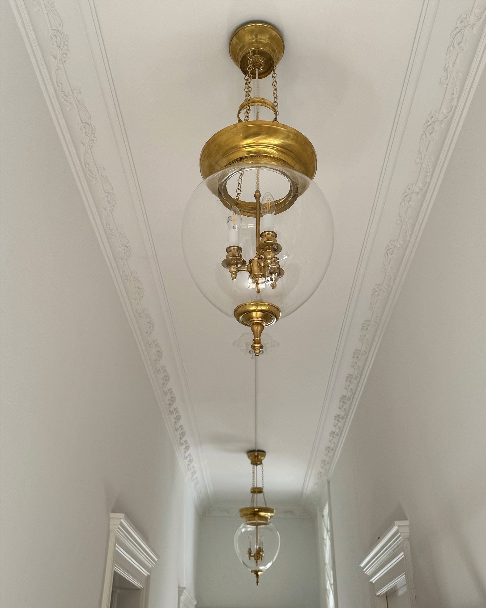 Foyer Bowl Light 200 - Brass, Clear Glass Shade image
