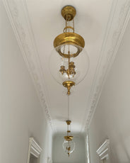 Foyer Bowl Light 200 - Brass, Clear Glass Shade thumbnail image